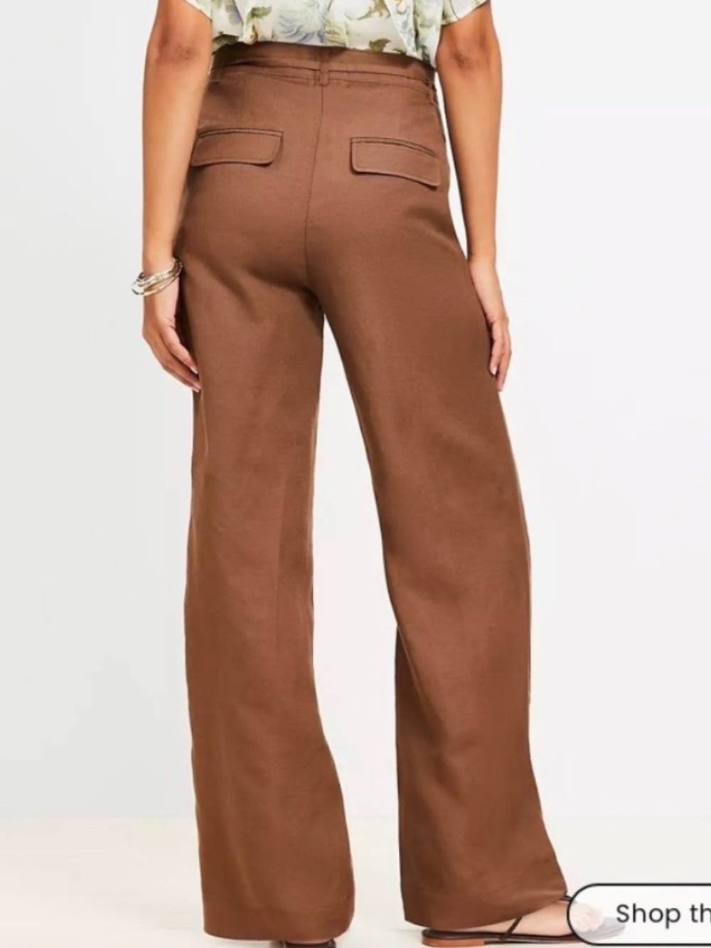Loft Linen Blend Wide Leg Pants - Picture 3 of 7